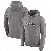 Brooklyn Nets Nike 2019-20 City Edition Club Pullover Hoodie Heather Gray,baseball caps,new era cap wholesale,wholesale hats